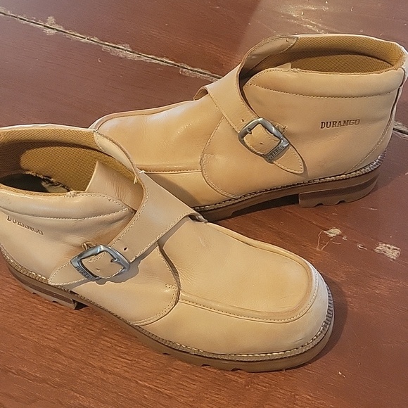 DURANGO LEATHER ANKLE BUCKLE BOOTS   11D  TAN main image 10